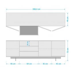 Eva Padberg Collection Buffet Payara - Noyer / Anthracite -France Enfilades Soldes 2022 1000007105 201015 10382700001 SKETCH DETAILS P000000001000007105 sketch