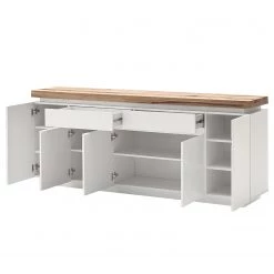 Fredriks Buffet Roble III - avec éclairage - Blanc mat / chêne sauvage massif -France Enfilades Soldes 2022 1000064533 210723 15384800006 DETAILS P000000001000064533