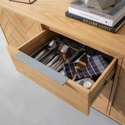 Ars manufacti Buffet Dharai - Placage en bois véritable / Métal - Chêne / Argenté -France Enfilades Soldes 2022 1000117155 180827 07154703 GALLERYIMAGES P000000001000117155