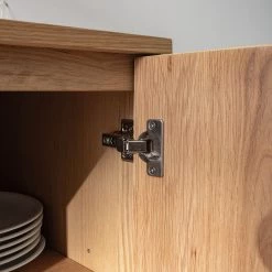 Ars manufacti Buffet Dharai - Placage en bois véritable / Métal - Chêne / Argenté -France Enfilades Soldes 2022 1000117155 180827 07154706 GALLERYIMAGES P000000001000117155