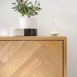 Ars manufacti Buffet Dharai - Placage en bois véritable / Métal - Chêne / Argenté -France Enfilades Soldes 2022 1000117155 180827 07154708 GALLERYIMAGES P000000001000117155