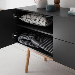 Mørteens Buffet Lindholm III - Partiellement en chêne massif - Gris -France Enfilades Soldes 2022 1000119257 190214 13124600010 GALLERYIMAGES P000000001000119257