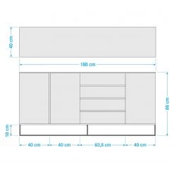 Fredriks Buffet Zaddy III - Blanc / Noir -France Enfilades Soldes 2022 1000134689 190925 15560700003 SKETCH DETAILS P000000001000134689 sketch
