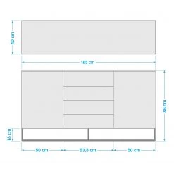 Fredriks Buffet Zaddy II - Blanc -France Enfilades Soldes 2022 1000134696 190925 15560700004 SKETCH DETAILS P000000001000134696 sketch