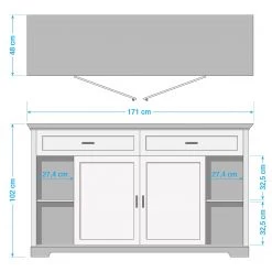 Ridgevalley Buffet Jasmund II - Blanc 13 Ridgevalley Buffet Jasmund II - Blanc -France Enfilades Soldes 2022 1000136048 190405 14520500017 GALLERYIMAGES P000000001000136048