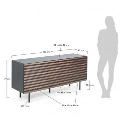 Norrwood Enfilade Kipra - Noyer contreplaqué - Graphite -France Enfilades Soldes 2022 1000150226 181214 16440300080 GALLERYIMAGES P000000001000150226