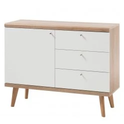 Norrwood Commode Gyland - Blanc matt / Imitation chêne Riviera