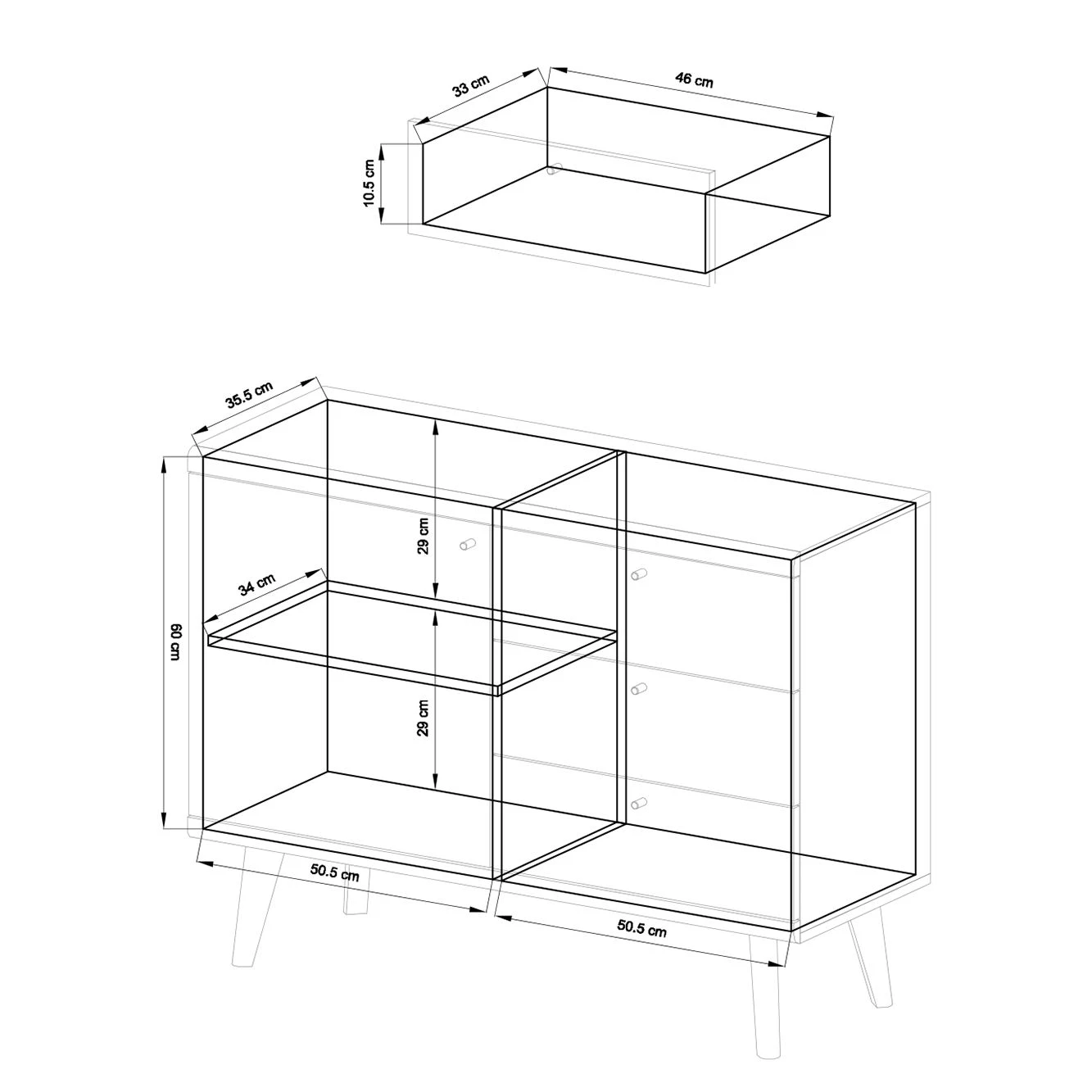 Norrwood Commode Gyland - Blanc matt / Imitation chêne Riviera 11 Norrwood Commode Gyland - Blanc matt / Imitation chêne Riviera – Image 9