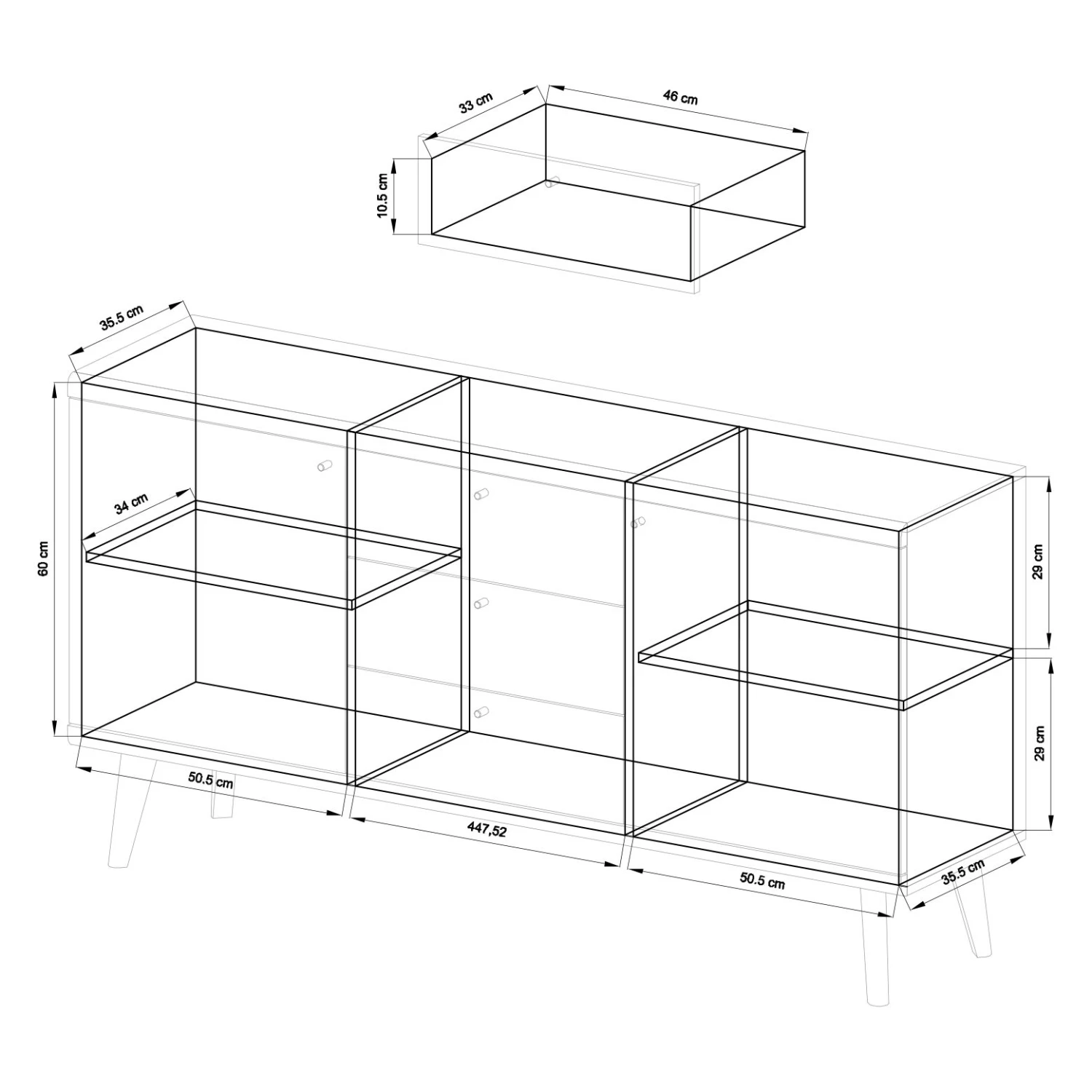 Norrwood Enfilade Gyland - Blanc matt / Imitation chêne Riviera 13 Norrwood Enfilade Gyland - Blanc matt / Imitation chêne Riviera – Image 11