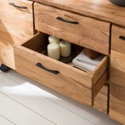 Ars Natura Buffet Vardo - Acacia massif / Métal - Acacia / Noir -France Enfilades Soldes 2022 1000166791 191030 08503100007 DETAILS P000000001000166791