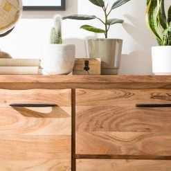 Ars Natura Buffet Vardo - Acacia massif / Métal - Acacia / Noir -France Enfilades Soldes 2022 1000166791 191030 08503100008 DETAILS P000000001000166791