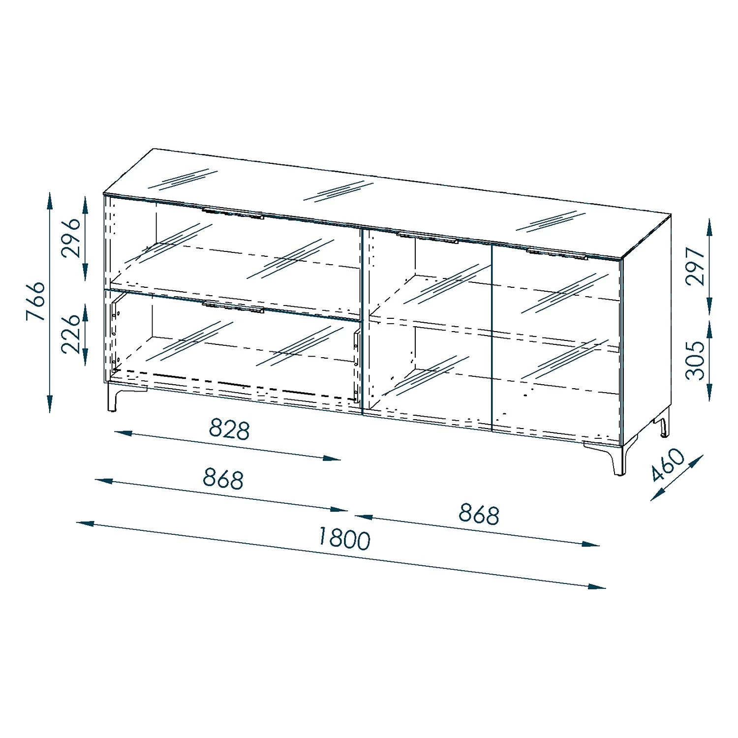 Maja Möbel Buffet Shino II - Verre blanc / Imitation chêne de Riviera 6 Maja Möbel Buffet Shino II - Verre blanc / Imitation chêne de Riviera – Image 4