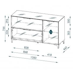 Maja Möbel Buffet Shino I - Verre blanc / Blanc -France Enfilades Soldes 2022 1000170617 190418 12393700105 GALLERYIMAGES P000000001000170617