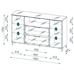 Maja Möbel Commode Shino IV - Verre blanc / Blanc -France Enfilades Soldes 2022 1000170646 190418 12394300204 GALLERYIMAGES P000000001000170646
