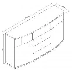 Loftscape Buffet Mury - Blanc brillant / Anthracite -France Enfilades Soldes 2022 1000171334 190424 07575900112 GALLERYIMAGES P000000001000171334