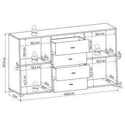 Loftscape Buffet Moitin - Noir brillant / Noir -France Enfilades Soldes 2022 1000171362 190424 07580600334 GALLERYIMAGES P000000001000171362