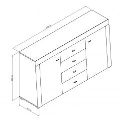 Loftscape Buffet Moitin - Noir brillant / Noir -France Enfilades Soldes 2022 1000171362 190424 07580600335 GALLERYIMAGES P000000001000171362