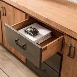 Ars manufacti Enfilade Manchester IV - Acacia massif / Métal - Acacia / Anthracite -France Enfilades Soldes 2022 1000176686 200320 14040200008 DETAILS P000000001000176686