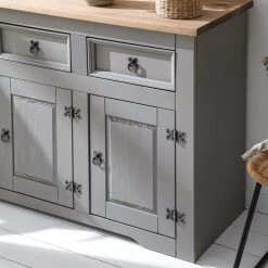 Maison Belfort Buffet Finca Rustica - Pin massif - Pin gris -France Enfilades Soldes 2022 1000178029 200511 13145100002 DETAILS P000000001000178029