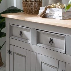 Maison Belfort Buffet Finca Rustica - Pin massif - Pin gris -France Enfilades Soldes 2022 1000178029 200511 13145200003 DETAILS P000000001000178029