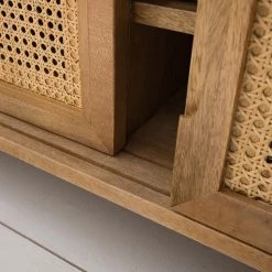 Ars manufacti Meuble TV Vina - Manguier massif / Rotin - Manguier / Noir -France Enfilades Soldes 2022 1000178070 200320 14034600006 DETAILS P000000001000178070