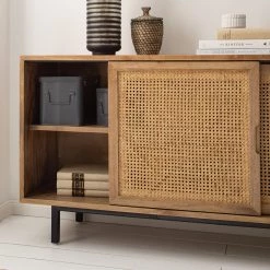 Ars manufacti Enfilade Vina I - Manguier massif / Rotin - Manguier / Noir -France Enfilades Soldes 2022 1000178078 200317 14181400002 DETAILS P000000001000178078