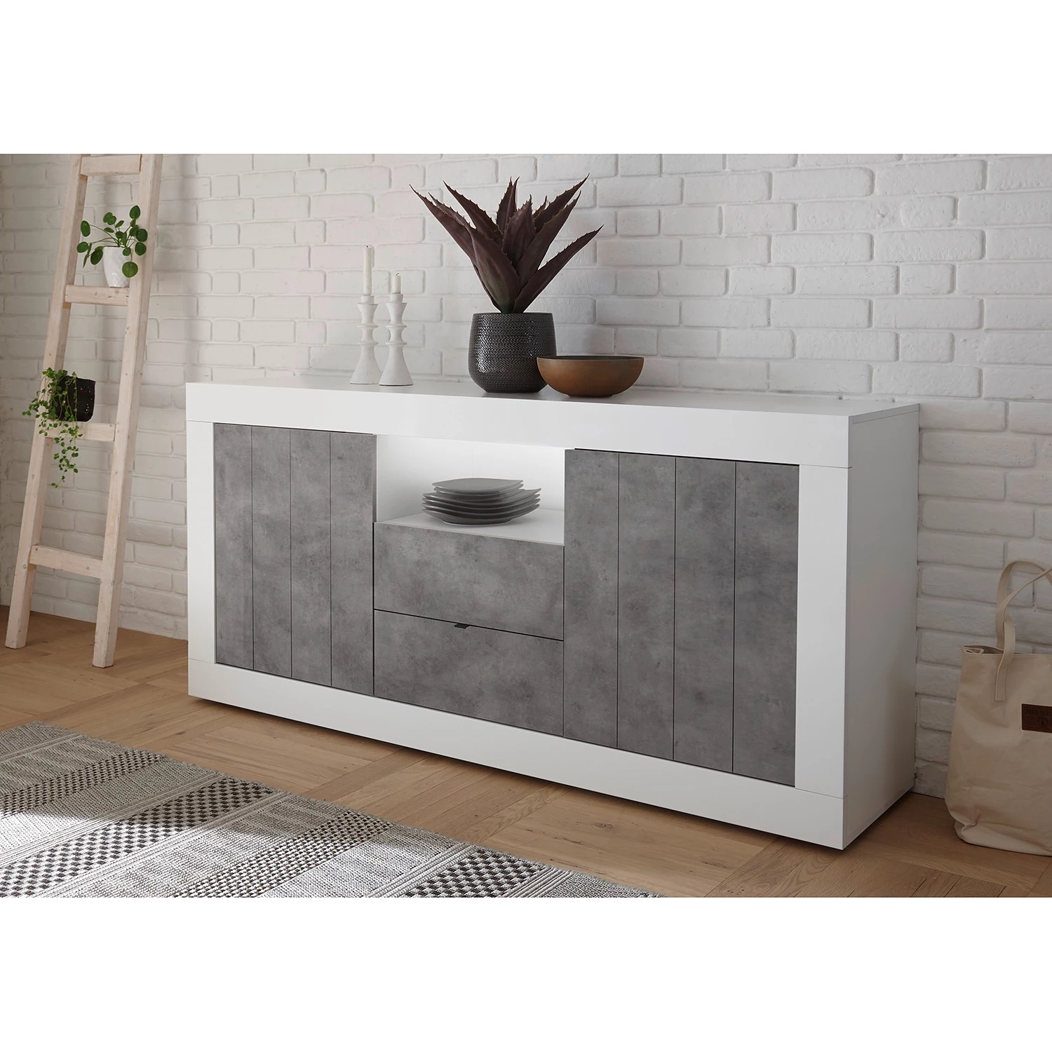 LC Spa Buffet Urbino I - Imitation béton / Blanc 4 LC Spa Buffet Urbino I - Imitation béton / Blanc – Image 2