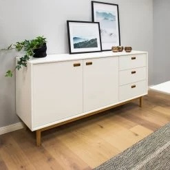 Tenzo Buffet Svea II - Blanc / Imitation chêne -France Enfilades Soldes 2022 1000179426 190724 06293200199 MOOD DETAILS P000000001000179426 mood