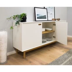 Tenzo Buffet Svea II - Blanc / Imitation chêne -France Enfilades Soldes 2022 1000179426 190724 06293200200 MOOD DETAILS P000000001000179426 mood