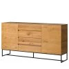 Ars Natura Buffet Nozza II - Placage en bois véritable - Chêne / Noir