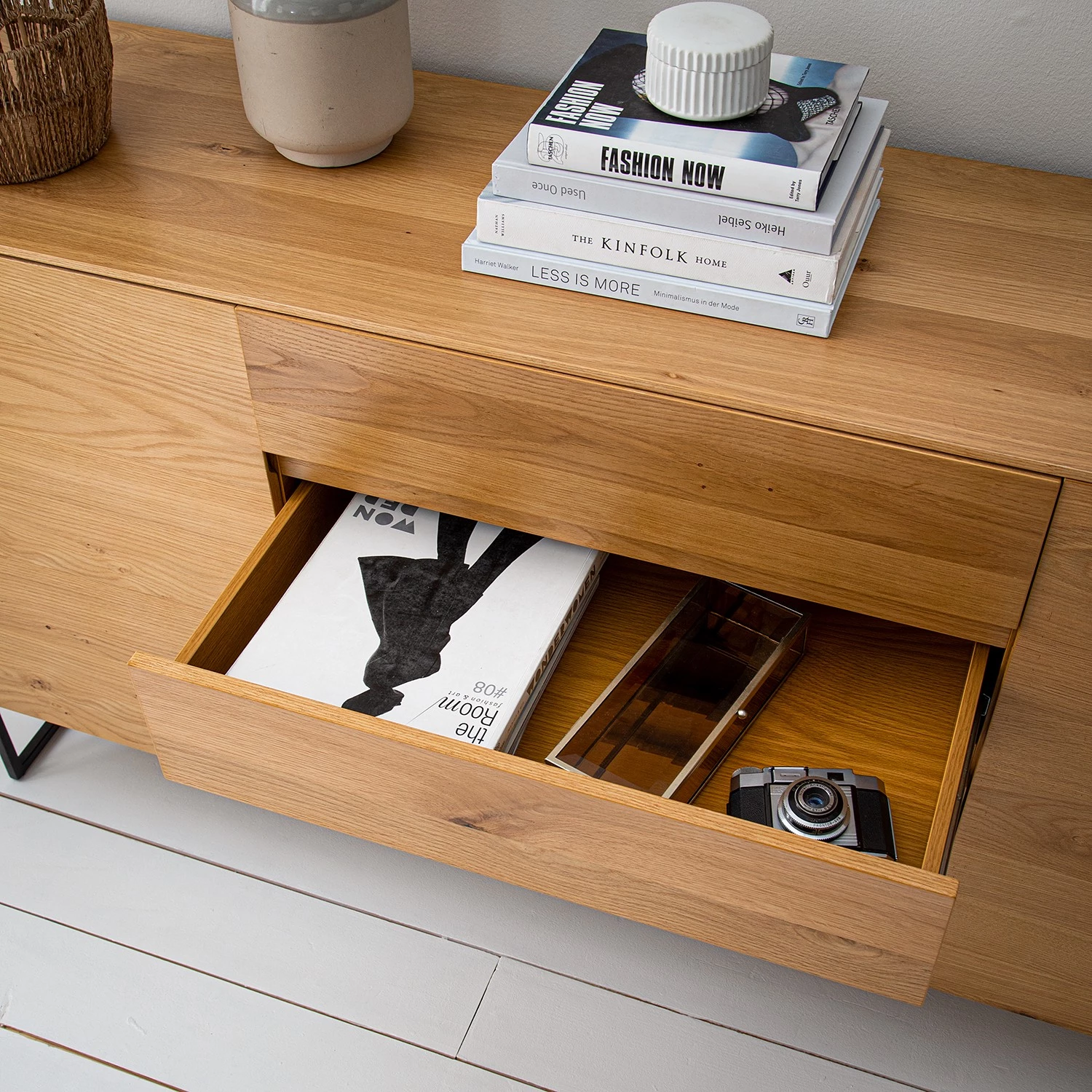 Ars Natura Buffet Nozza II - Placage en bois véritable - Chêne / Noir 13 Ars Natura Buffet Nozza II - Placage en bois véritable - Chêne / Noir – Image 11