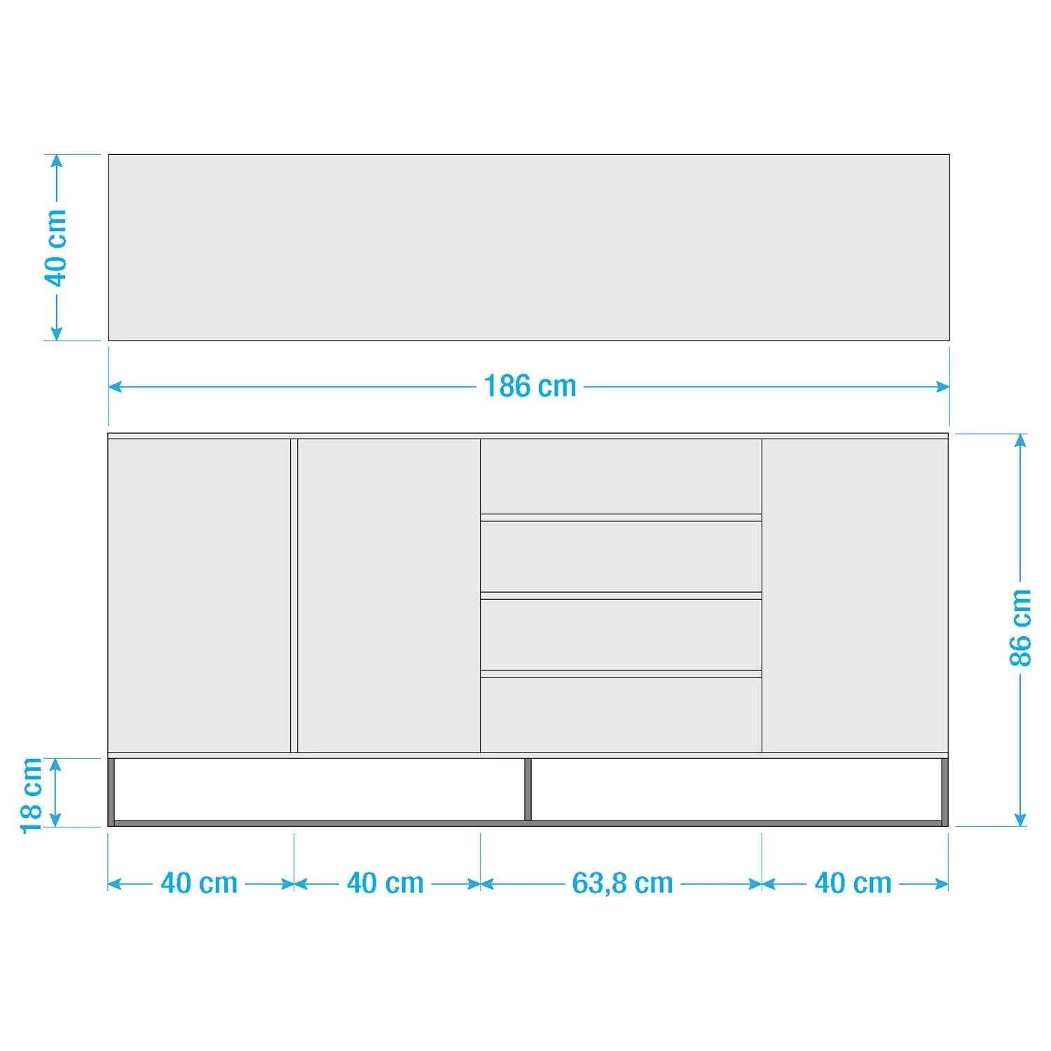 Ars Natura Buffet Nozza I - Placage en bois véritable - Chêne / Noir 19 Ars Natura Buffet Nozza I - Placage en bois véritable - Chêne / Noir – Image 17