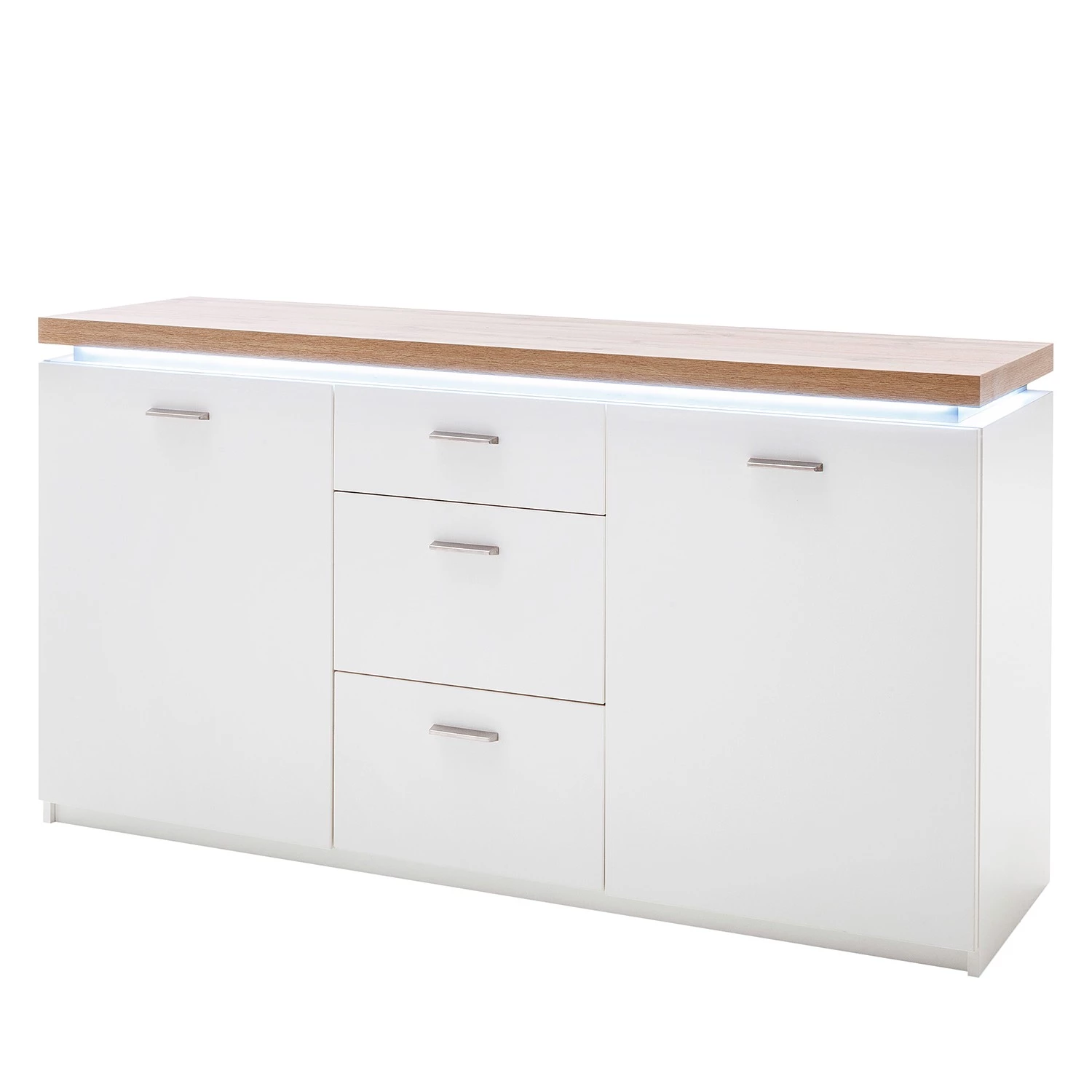 Loftscape Buffet Mundai - Avec éclairage - Blanc / Imitation chêne de Wotan 3 Loftscape Buffet Mundai - Avec éclairage - Blanc / Imitation chêne de Wotan