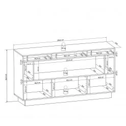 Fredriks Buffet Bylas - Blanc brillant -France Enfilades Soldes 2022 1000186228 190916 07213500006 SKETCH DETAILS P000000001000186228 sketch