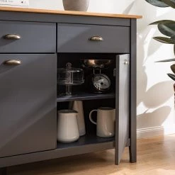 Maison Belfort Buffet Rivery - Pin massif - Anthracite -France Enfilades Soldes 2022 1000193132 200302 15340800007 DETAILS P000000001000193132