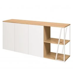 Temahome Buffet Albi - Placage en bois véritable - Chêne / Blanc