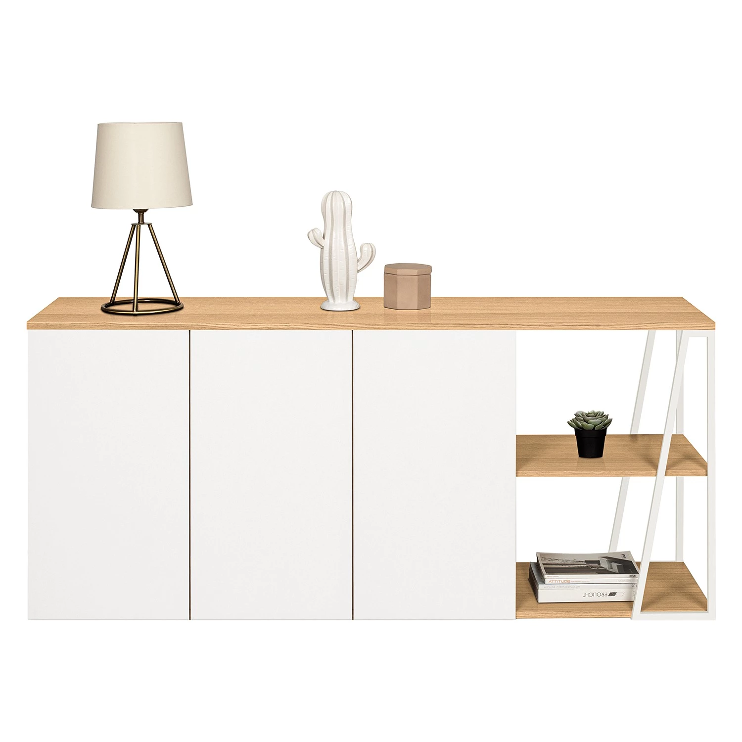 Temahome Buffet Albi - Placage en bois véritable - Chêne / Blanc 11 Temahome Buffet Albi - Placage en bois véritable - Chêne / Blanc – Image 9