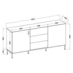 Fredriks Buffet Meon - Blanc -France Enfilades Soldes 2022 1000201099 201002 15150800001 SKETCH DETAILS P000000001000201099 sketch
