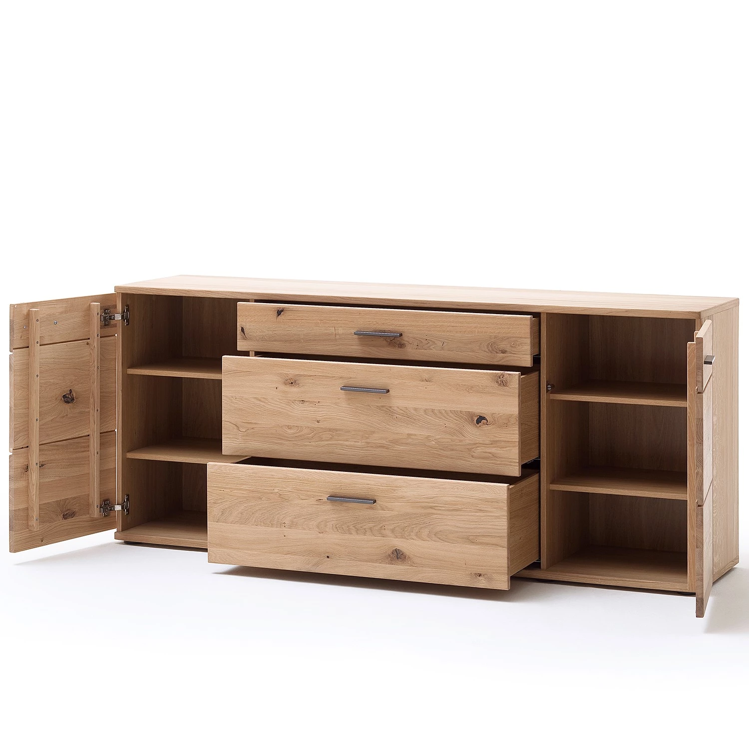 Loftscape Buffet Salvo - Partiellement en chêne massif - Planches de chêne Bianco / Gris 9 Loftscape Buffet Salvo - Partiellement en chêne massif - Planches de chêne Bianco / Gris – Image 7