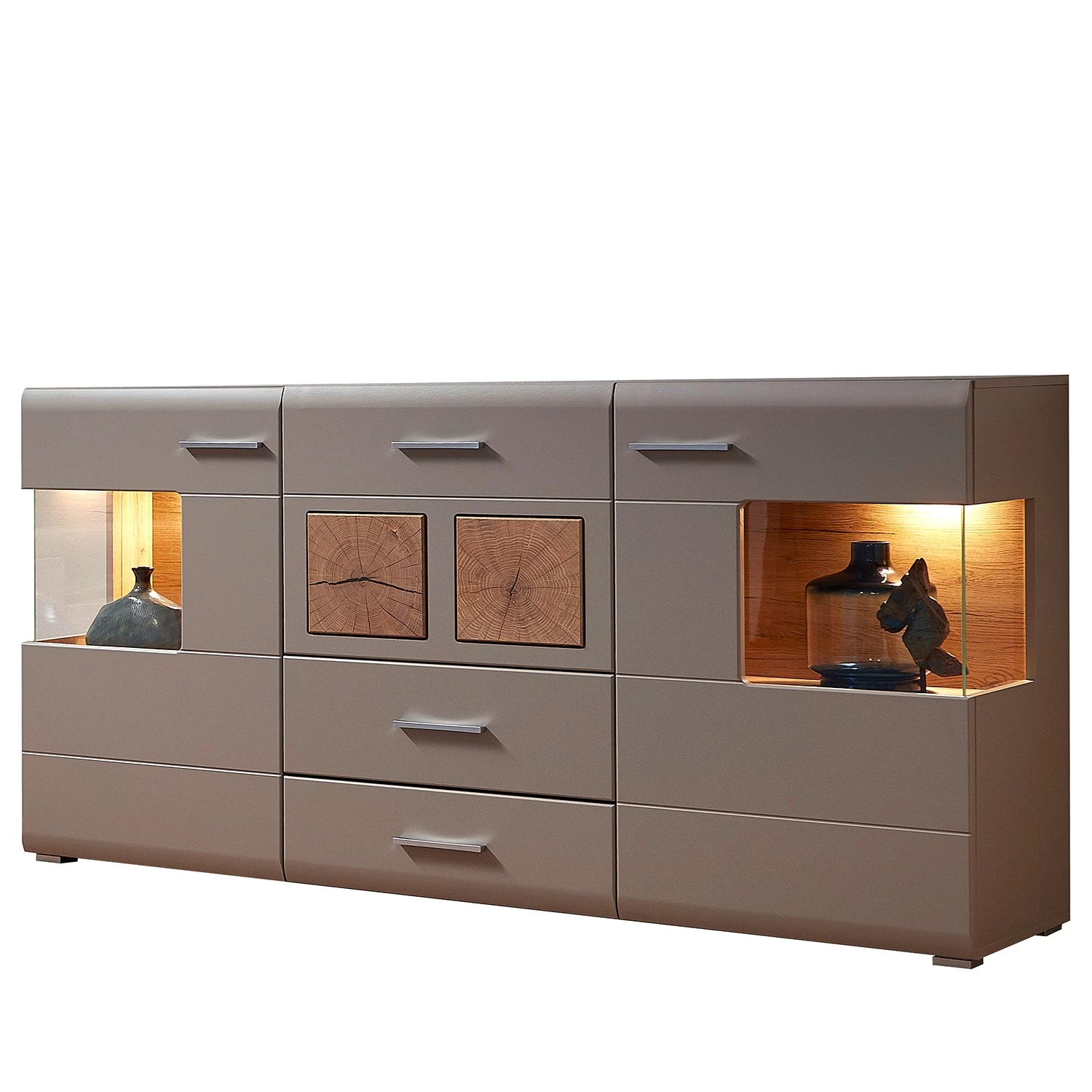 Loftscape Buffet Aulby - Avec éclairage - Taupe 3 Loftscape Buffet Aulby - Avec éclairage - Taupe