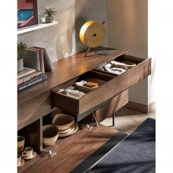 Red Living Buffet Kuuvi - Placage en bois véritable - Noyer / Noir -France Enfilades Soldes 2022 1000210885 200824 12201000022 DETAILS P000000001000210885