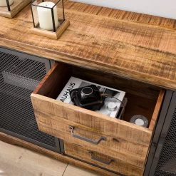 Ars manufacti Buffet Hunter II - Manguier massif / Métal - Manguier / Gris bleu -France Enfilades Soldes 2022 1000211063 210219 10173400003 DETAILS P000000001000211063