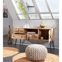 Red Living Buffet Latta - Manguier massif / Métal - Manguier / Noir -France Enfilades Soldes 2022 1000211455 220316 021 MOOD DETAILS P000000001000211455 mood