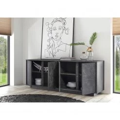 LC Spa Enfilade Carrara - Imitation marbre anthracite -France Enfilades Soldes 2022 1000216292 200630 09124200037 MOOD DETAILS P000000001000216292 mood