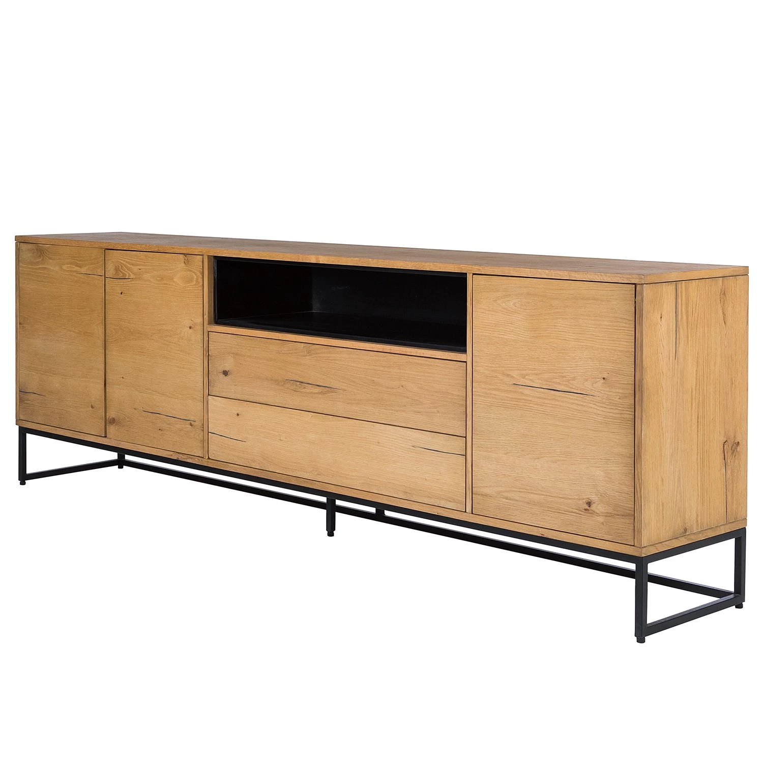 Studio Copenhagen Buffet Flox II - Placage en bois véritable / Métal -Chêne / Noir 3 Studio Copenhagen Buffet Flox II - Placage en bois véritable / Métal -Chêne / Noir