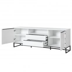 Fredriks Meuble TV White Hall I - Blanc mat / Noir 25 Fredriks Meuble TV White Hall I - Blanc mat / Noir -France Enfilades Soldes 2022 1000218366 210311 10575400005 DETAILS P000000001000218366