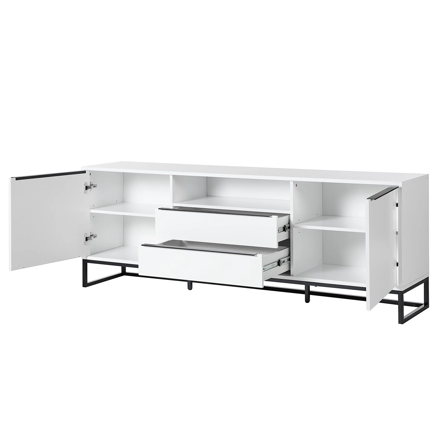 Fredriks Meuble TV White Hall I - Blanc mat / Noir 8 Fredriks Meuble TV White Hall I - Blanc mat / Noir – Image 6