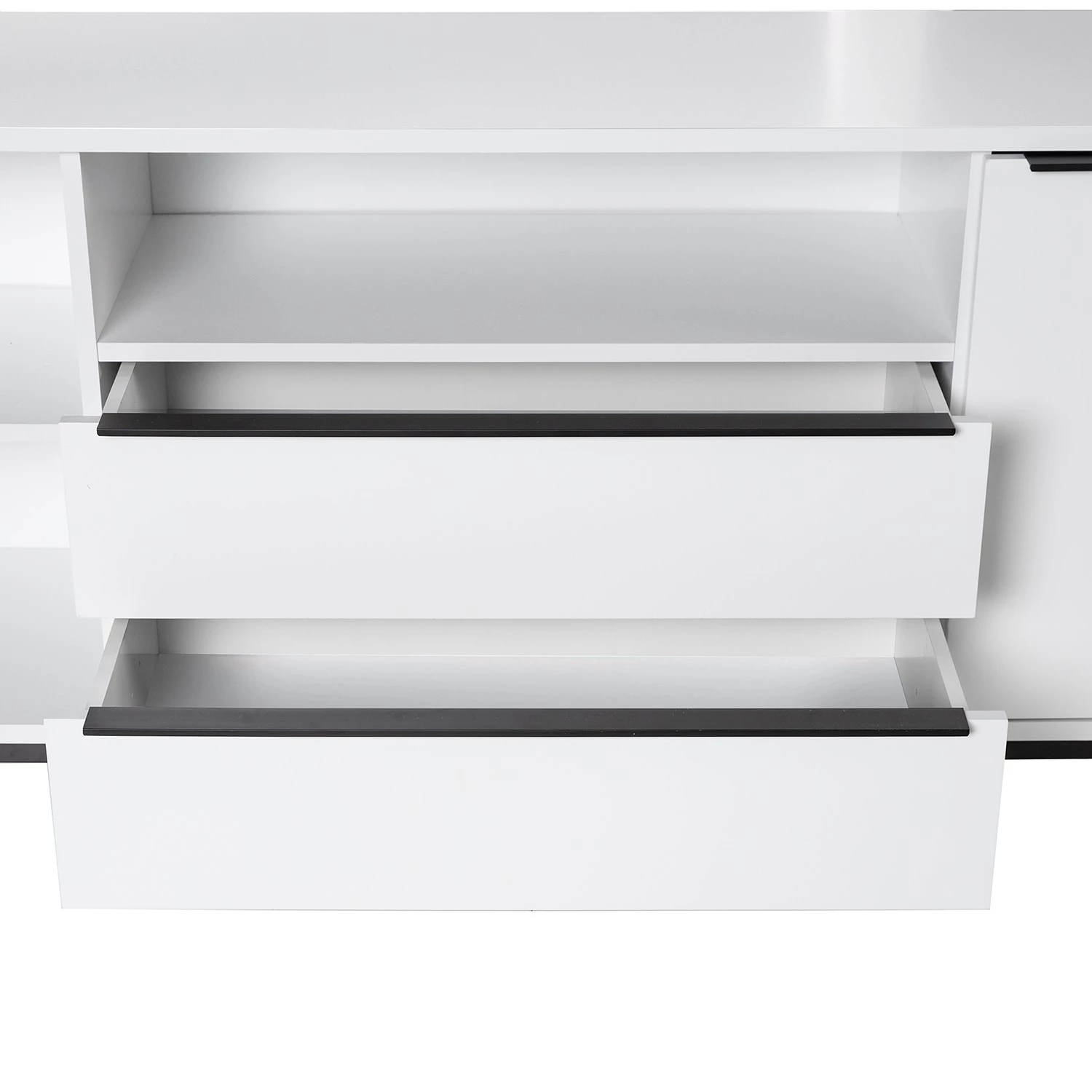 Fredriks Meuble TV White Hall I - Blanc mat / Noir 9 Fredriks Meuble TV White Hall I - Blanc mat / Noir – Image 7