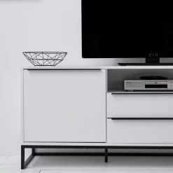 Fredriks Meuble TV White Hall I - Blanc mat / Noir 37 Fredriks Meuble TV White Hall I - Blanc mat / Noir -France Enfilades Soldes 2022 1000218366 210316 08055300003 DETAILS P000000001000218366