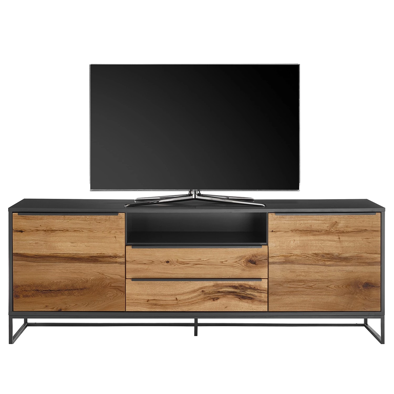 Red Living Buffet Barview II - Placage en chêne - Chêne / Anthracite 7 Red Living Buffet Barview II - Placage en chêne - Chêne / Anthracite – Image 5